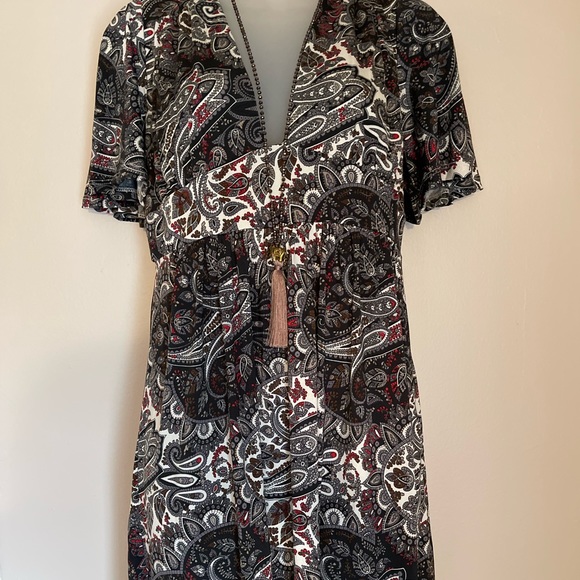 NWT Urban Outfitters Mini Paisley Boho 70s Hippie Dress L - Picture 1 of 3